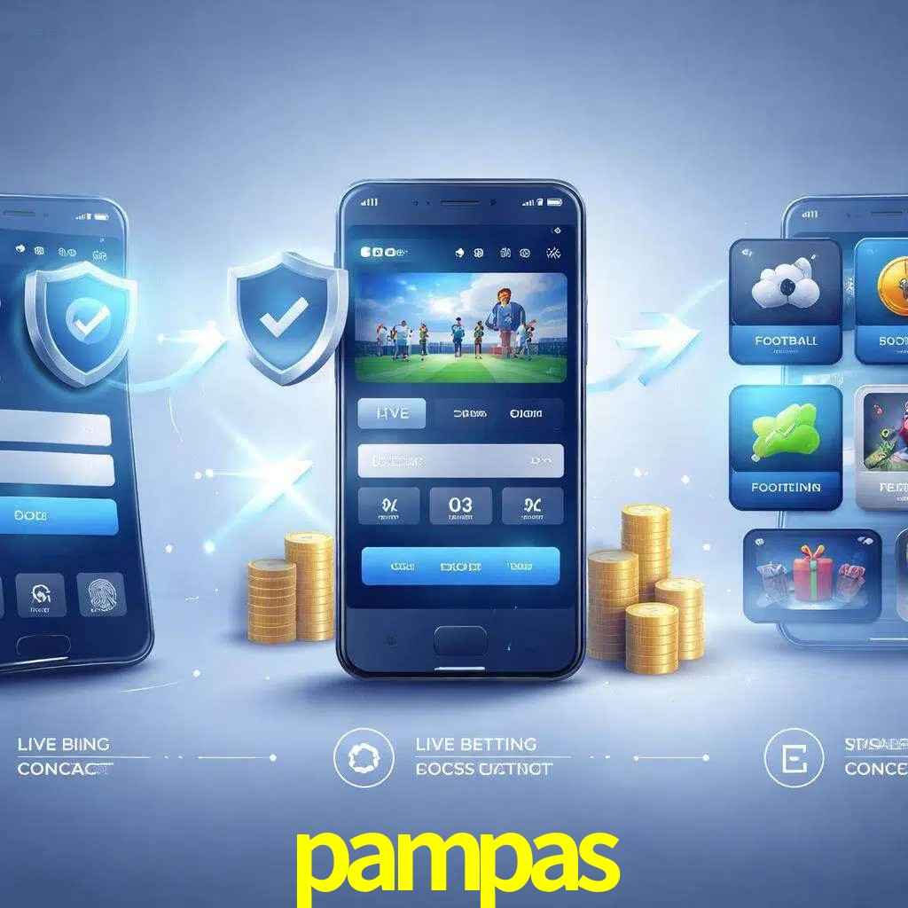 Pasos de acceso a la app pampas en pantalla de teléfono móvil