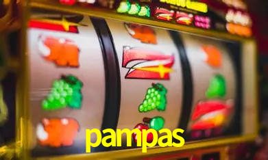 Una escena digital vívida inspirada en casino con pampas mostrado prominentemente, luces brillantes, fichas, cartas y acentos dorados.
